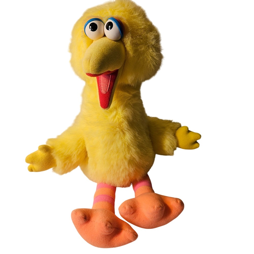 Vintage Sesame Street Big Bird Talking Plush Pull String Voice 18" 1980s